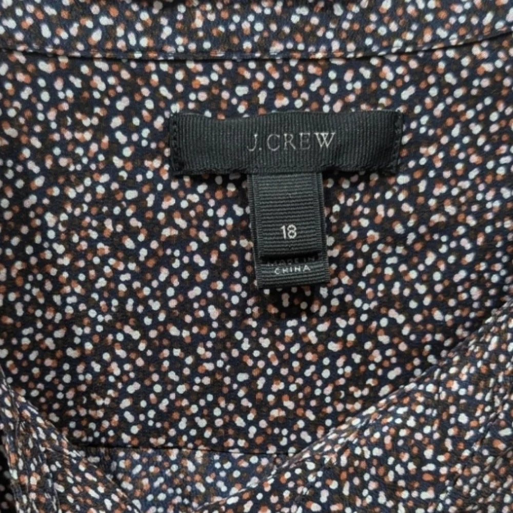 J. Crew Silk Dotty Print Plus Size Button Up Shirt (18)